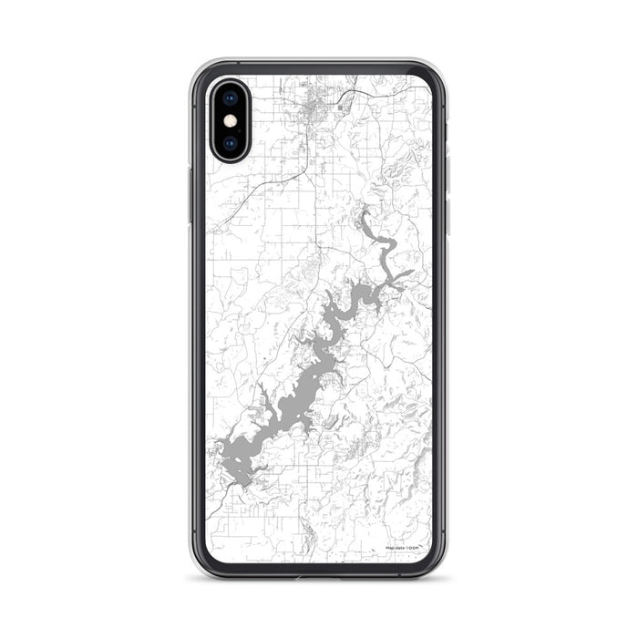 Custom iPhone XS Max Lake Tenkiller Oklahoma Map Phone Case in Classic