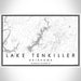 Lake Tenkiller Oklahoma Map Print Landscape Orientation in Classic Style With Shaded Background