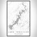 Lake Tenkiller Oklahoma Map Print Portrait Orientation in Classic Style With Shaded Background