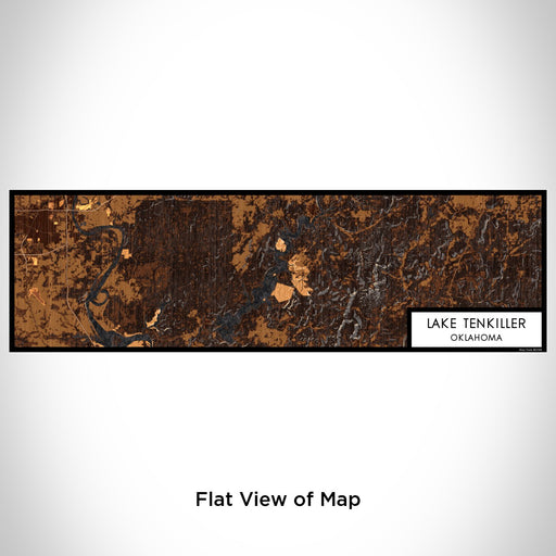 Flat View of Map Custom Lake Tenkiller Oklahoma Map Enamel Mug in Ember