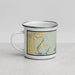 Left View Custom Lake Tenkiller Oklahoma Map Enamel Mug in Woodblock
