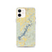 Custom iPhone 12 Lake Tenkiller Oklahoma Map Phone Case in Woodblock