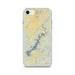 Custom iPhone SE Lake Tenkiller Oklahoma Map Phone Case in Woodblock