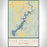 Lake Tenkiller Oklahoma Map Print Portrait Orientation in Woodblock Style With Shaded Background