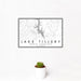 12x18 Lake Tillery North Carolina Map Print Landscape Orientation in Classic Style With Small Cactus Plant in White Planter