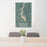 24x36 Lake Tillery North Carolina Map Print Portrait Orientation in Afternoon Style Behind 2 Chairs Table and Potted Plant