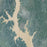 Lake Tillery North Carolina Map Print in Afternoon Style Zoomed In Close Up Showing Details