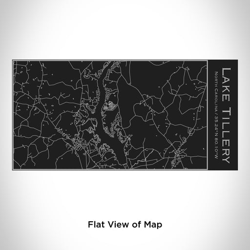 Rendered View of Lake Tillery North Carolina Map Engraving on 17oz Stainless Steel Insulated Cola Bottle in Black