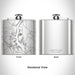 Rendered View of Lake Tillery North Carolina Map Engraving on 6oz Stainless Steel Flask