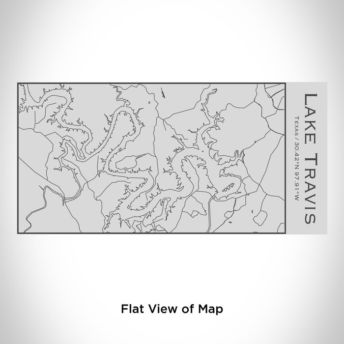 Rendered View of Lake Travis Texas Map Engraving on 17oz Stainless Steel Insulated Cola Bottle