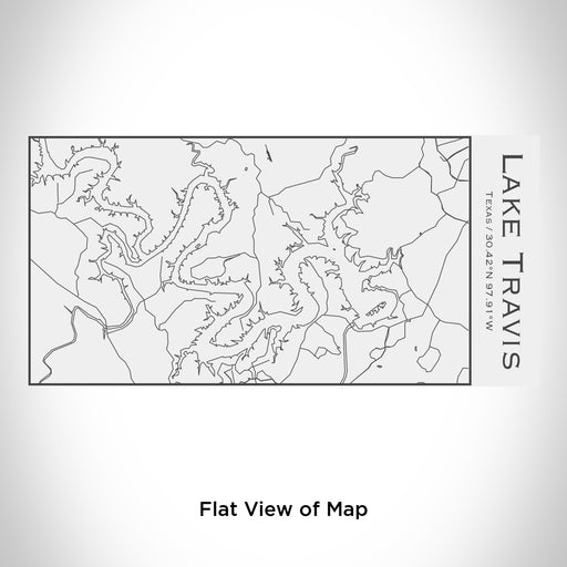 Rendered View of Lake Travis Texas Map Engraving on 17oz Stainless Steel Insulated Cola Bottle in White