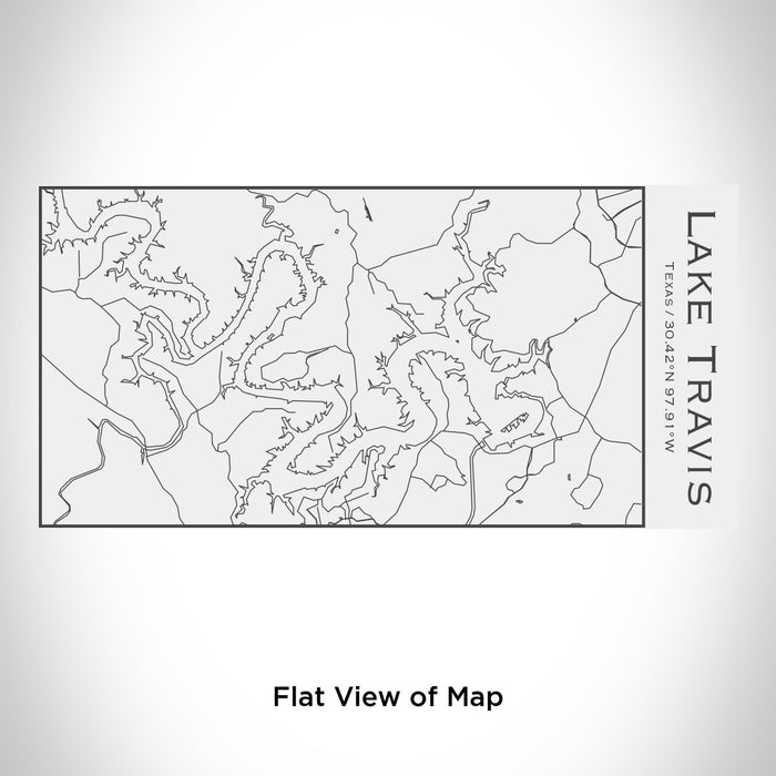 Rendered View of Lake Travis Texas Map Engraving on 17oz Stainless Steel Insulated Cola Bottle in White