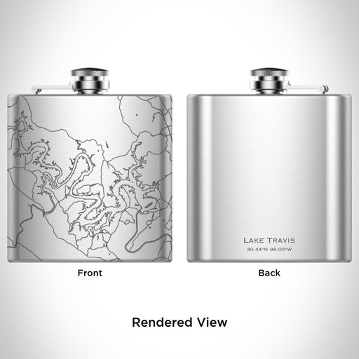 Rendered View of Lake Travis Texas Map Engraving on undefined
