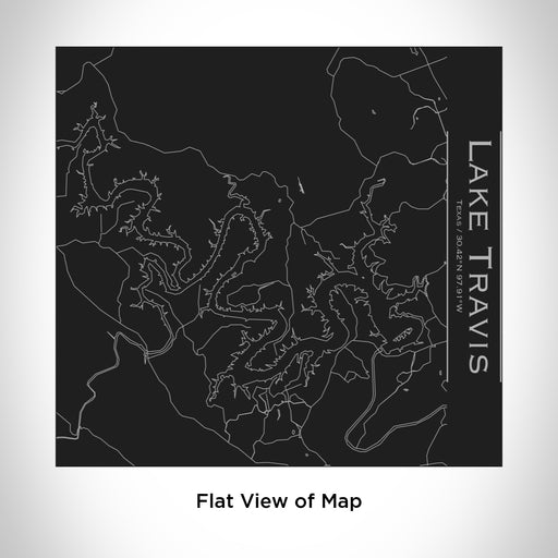 Rendered View of Lake Travis Texas Map Engraving on 17oz Stainless Steel Insulated Tumbler in Black