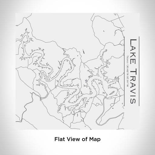 Rendered View of Lake Travis Texas Map Engraving on 17oz Stainless Steel Insulated Tumbler in White