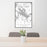 24x36 Lake Winnipesaukee New Hampshire Map Print Portrait Orientation in Classic Style Behind 2 Chairs Table and Potted Plant