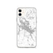 Custom iPhone 11 Lake Winnipesaukee New Hampshire Map Phone Case in Classic