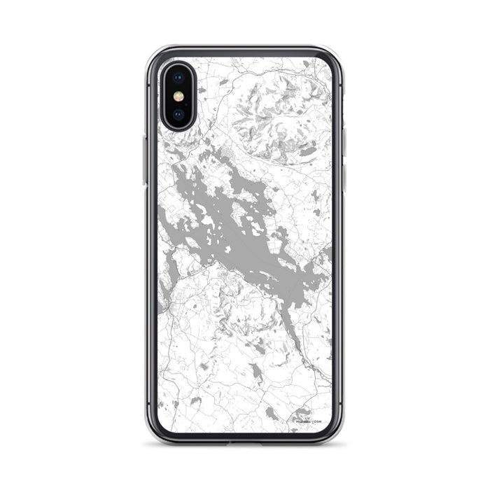 Custom iPhone X/XS Lake Winnipesaukee New Hampshire Map Phone Case in Classic