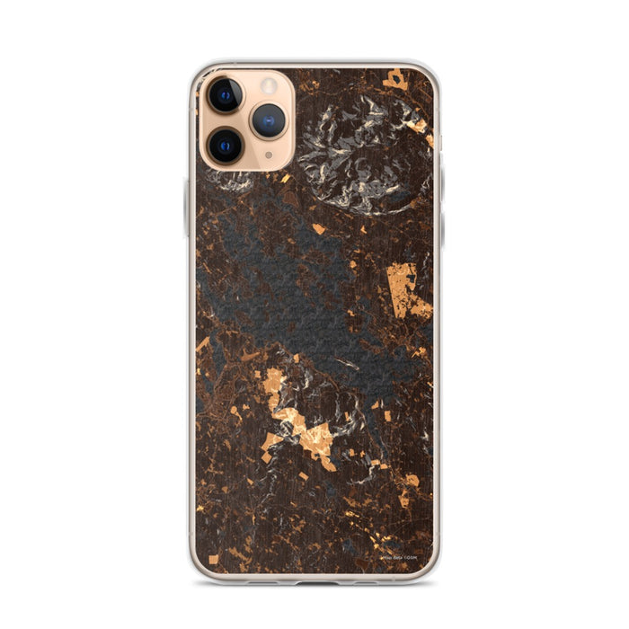 Custom iPhone 11 Pro Max Lake Winnipesaukee New Hampshire Map Phone Case in Ember