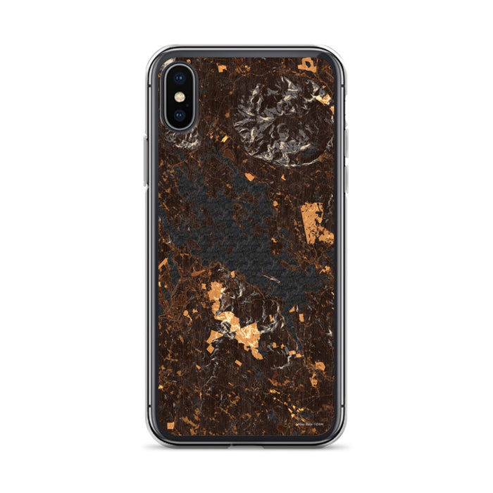 Custom iPhone X/XS Lake Winnipesaukee New Hampshire Map Phone Case in Ember