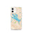 Custom iPhone 12 mini Lake Winnipesaukee New Hampshire Map Phone Case in Watercolor