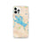 Custom iPhone 12 Pro Lake Winnipesaukee New Hampshire Map Phone Case in Watercolor