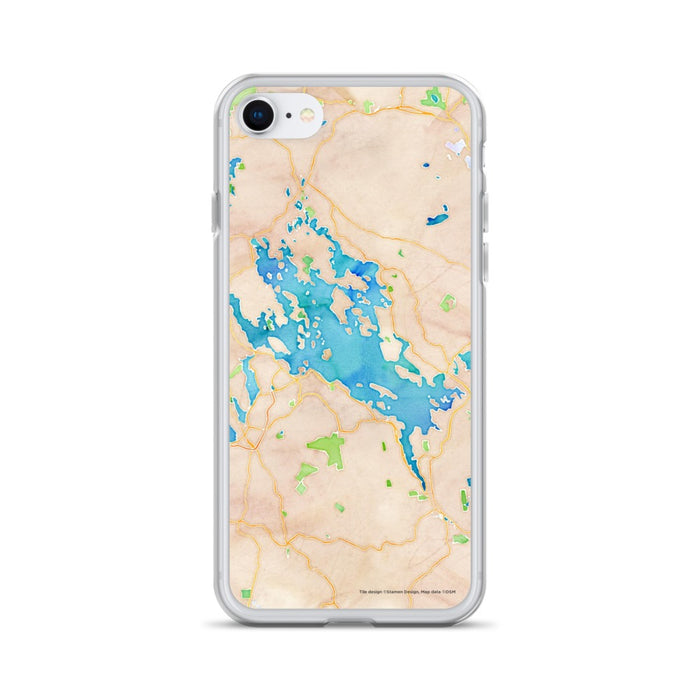 Custom iPhone SE Lake Winnipesaukee New Hampshire Map Phone Case in Watercolor