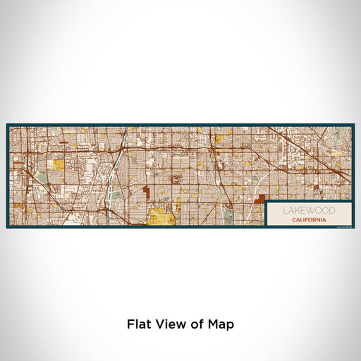 Flat View of Map Custom Lakewood California Map Enamel Mug in Woodblock