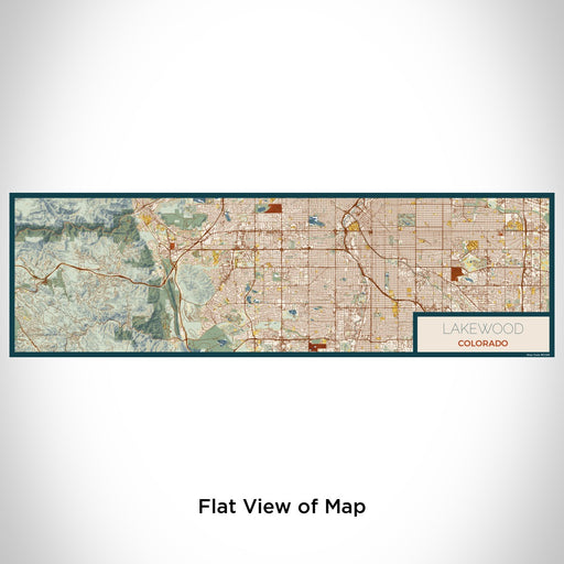 Flat View of Map Custom Lakewood Colorado Map Enamel Mug in Woodblock