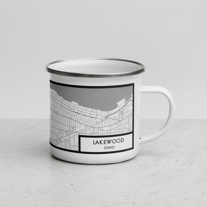 Right View Custom Lakewood Ohio Map Enamel Mug in Classic