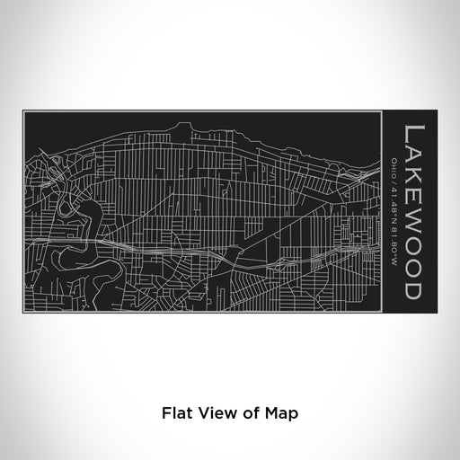 Rendered View of Lakewood Ohio Map Engraving on 17oz Stainless Steel Insulated Cola Bottle in Black