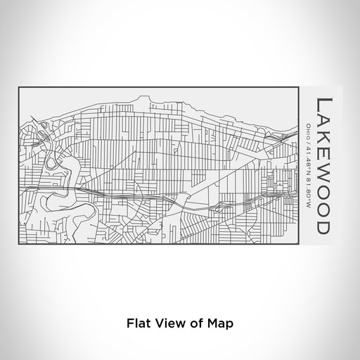 Rendered View of Lakewood Ohio Map Engraving on 17oz Stainless Steel Insulated Cola Bottle in White
