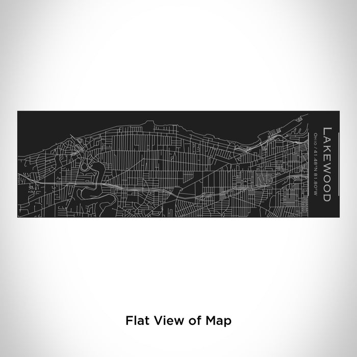 Rendered View of Lakewood Ohio Map Engraving on 10oz Stainless Steel Insulated Cup with Sliding Lid in Black