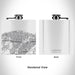 Rendered View of Lakewood Ohio Map Engraving on 6oz Stainless Steel Flask in White