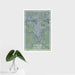 16x24 Lamar Colorado Map Print Portrait Orientation in Afternoon Style With Tropical Plant Leaves in Water