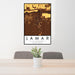 24x36 Lamar Colorado Map Print Portrait Orientation in Ember Style Behind 2 Chairs Table and Potted Plant