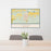 24x36 Lamar Colorado Map Print Lanscape Orientation in Woodblock Style Behind 2 Chairs Table and Potted Plant