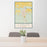 24x36 Lamar Colorado Map Print Portrait Orientation in Woodblock Style Behind 2 Chairs Table and Potted Plant