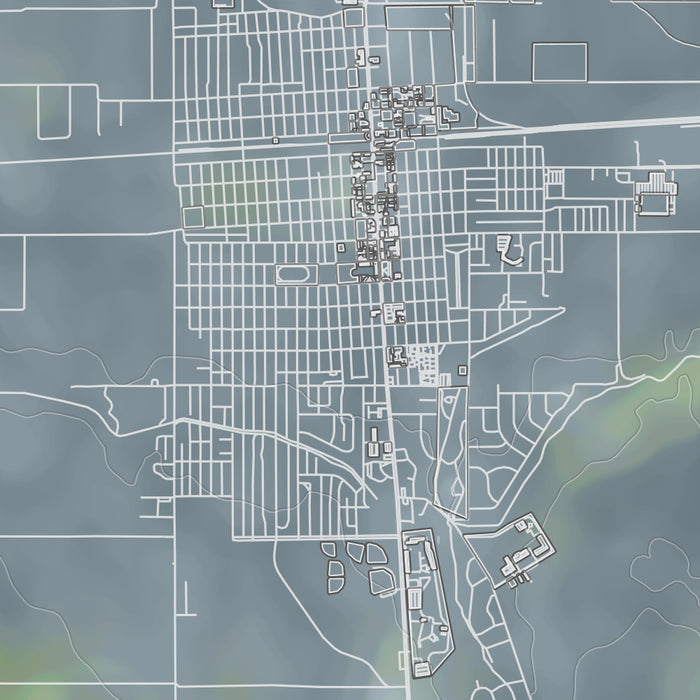Lamar Colorado Map Print in Afternoon Style Zoomed In Close Up Showing Details
