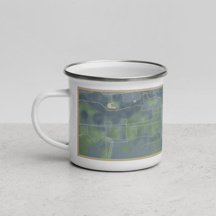Left View Custom Lamar Colorado Map Enamel Mug in Afternoon