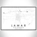 Lamar Colorado Map Print Landscape Orientation in Classic Style With Shaded Background