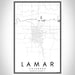 Lamar Colorado Map Print Portrait Orientation in Classic Style With Shaded Background