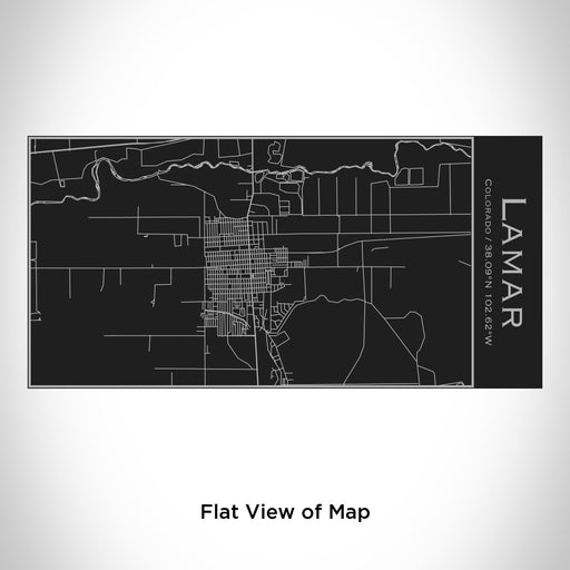 Rendered View of Lamar Colorado Map Engraving on 17oz Stainless Steel Insulated Cola Bottle in Black
