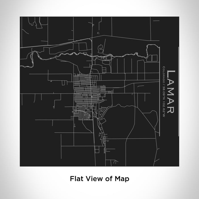 Rendered View of Lamar Colorado Map Engraving on 17oz Stainless Steel Insulated Tumbler in Black