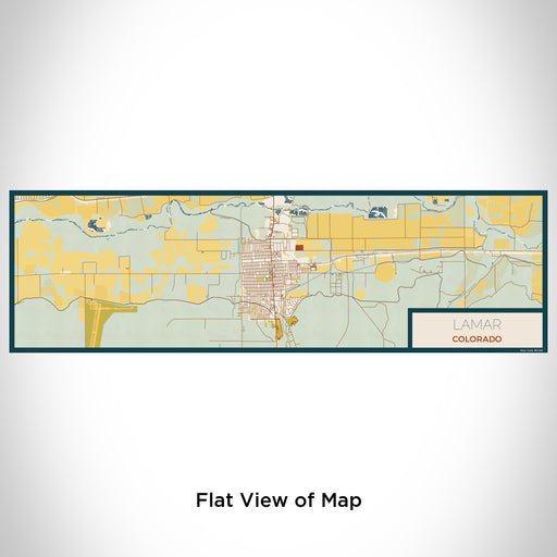 Flat View of Map Custom Lamar Colorado Map Enamel Mug in Woodblock