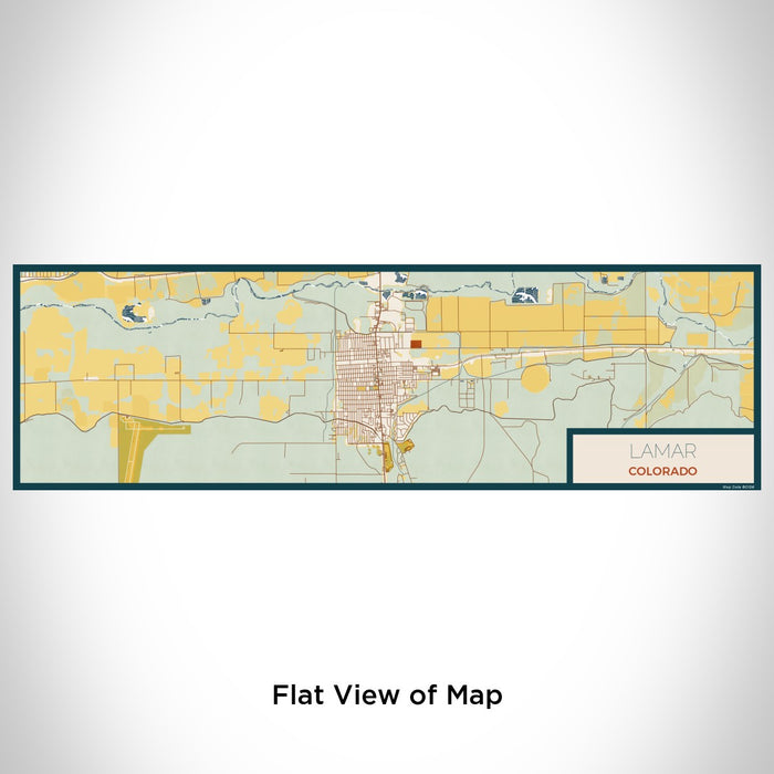 Flat View of Map Custom Lamar Colorado Map Enamel Mug in Woodblock