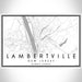 Lambertville New Jersey Map Print Landscape Orientation in Classic Style With Shaded Background