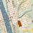 Lambertville New Jersey Map Print in Woodblock Style Zoomed In Close Up Showing Details