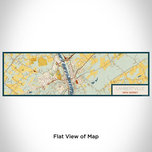 Flat View of Map Custom Lambertville New Jersey Map Enamel Mug in Woodblock