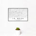 12x18 La Mesa California Map Print Landscape Orientation in Classic Style With Small Cactus Plant in White Planter